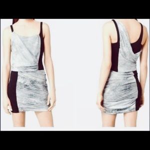 Helmut Lang graphite print draped dress